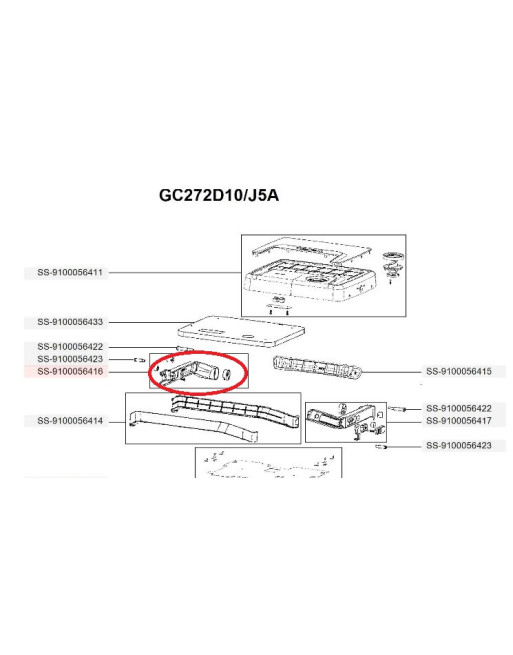 Лява част дръжка за скара Тефал